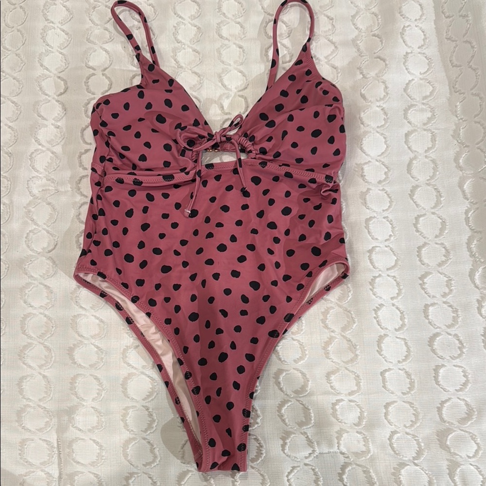 Pink Polka Dot One-Piece Swimsuit